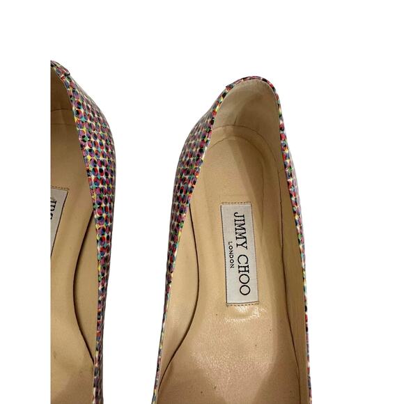 Jimmy Choo Attila Patent Pointed‎ Toe Ballet Flat Shoes Multicolor EU 36.5 - Picture 5 of 8